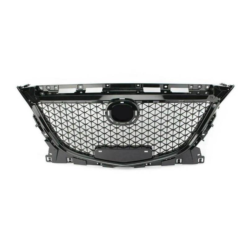 Frontstoßstange Lip Für Mazda 3 Axela 2014 2015 2016 Schwarz Honeycomb Stil Auto Oberen Stoßfänger Ansaughaube Mesh Grid Body Kit Grill Frontgrill Frontstoßstange Spoiler von Mtuqvma