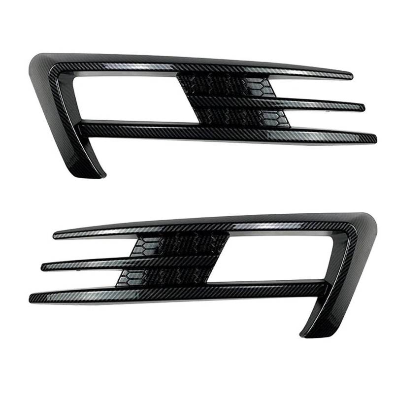 Frontstoßstange Lip Für VW Für Golf 7 2013-2016 Frontstoßstange Nebelscheinwerfer Kühlergrill Abdeckung Verkleidung 2Stk Carbon Look Glanz Schwarz Zubehör Dekoration Frontstoßstange Spoiler(Gloss Blac von Mtuqvma