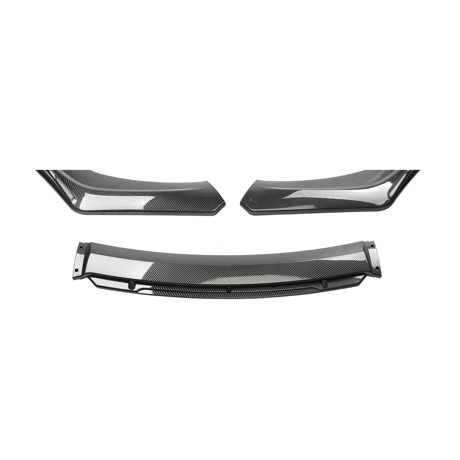 Frontstoßstange Lip Universal Auto Front Stoßstange Lip Body Kit Spoiler Carbon Fiber ABS Dekorative Streifen Stoßstange Canard Lip Splitter 3 Abschnitt Accessori Frontstoßstange Spoiler(Carbon Look) von Mtuqvma