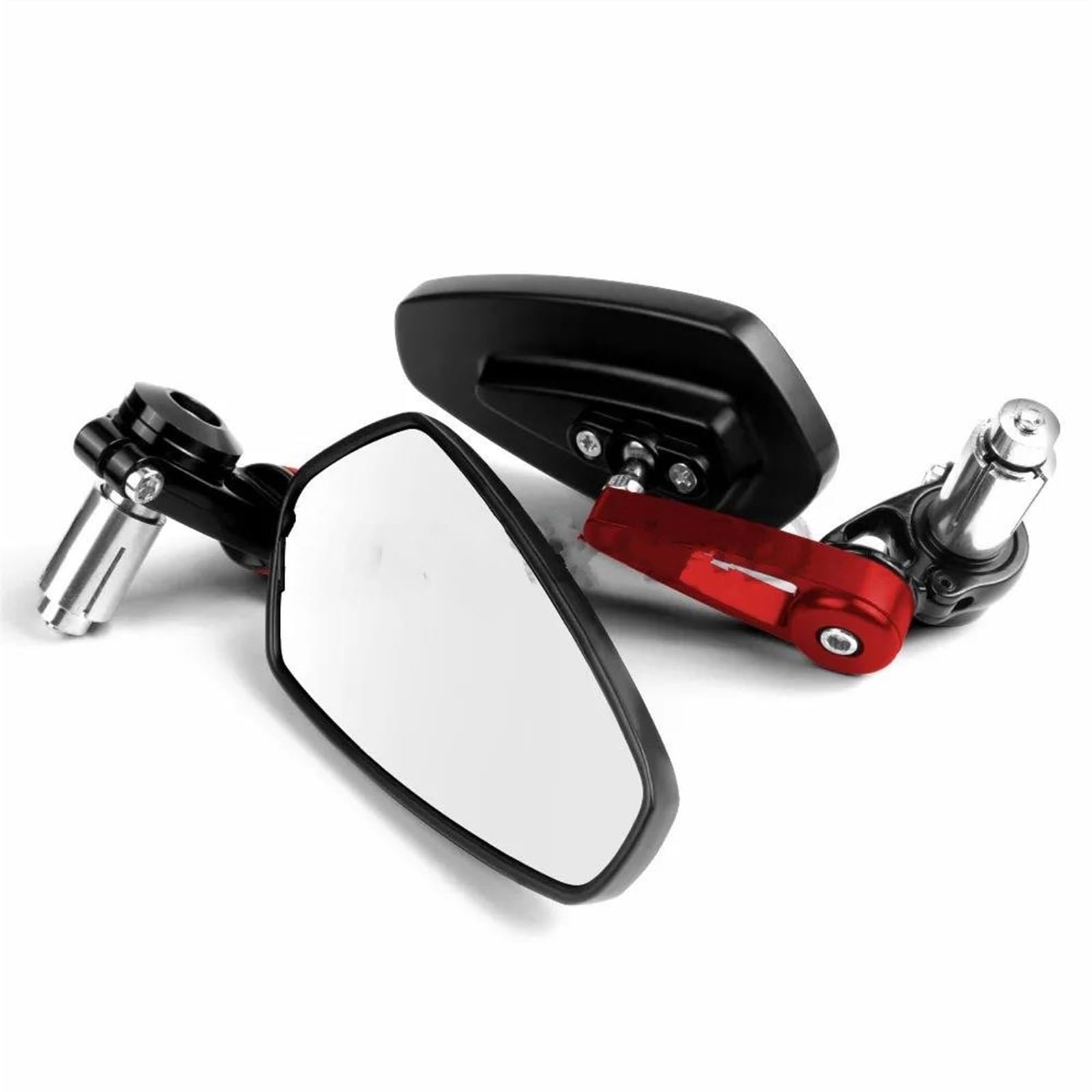 Motorrad Außenspiegel Motorrad 360 Grad Schwenk Universal 7/8 "Lenkerende Billet-Aluminium-Seitenrückspiegel für Suzuki Lenker Endspiegel(Red) von Mtuqvma