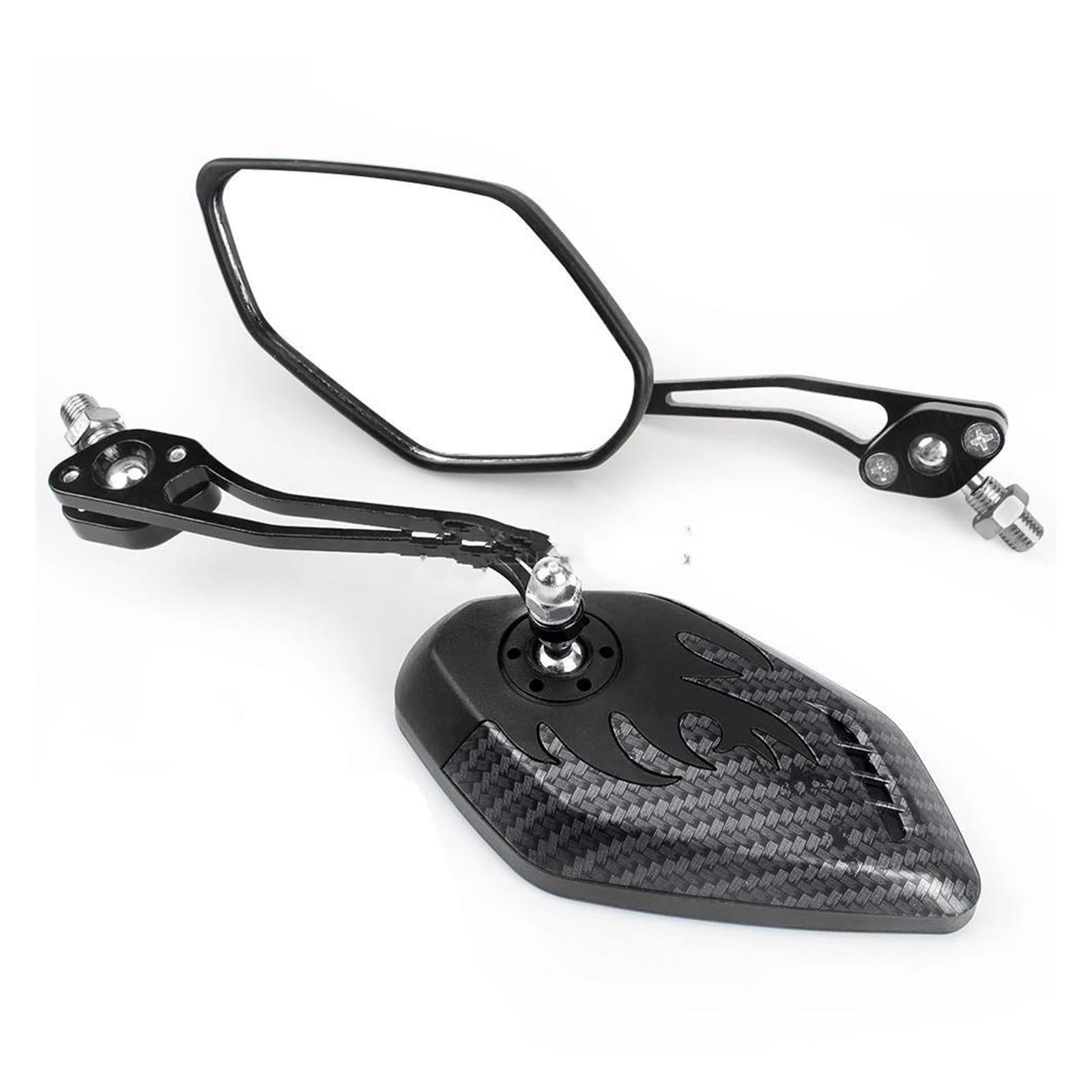 Motorrad Außenspiegel Rückspiegel Für Elektrofahrräder, Mit 7/8 Zoll 22 Mm Lenkermontage, Roller-Rückspiegel, Seitenspiegel, Motorradzubehör Lenker Endspiegel(Carbon Fiber) von Mtuqvma