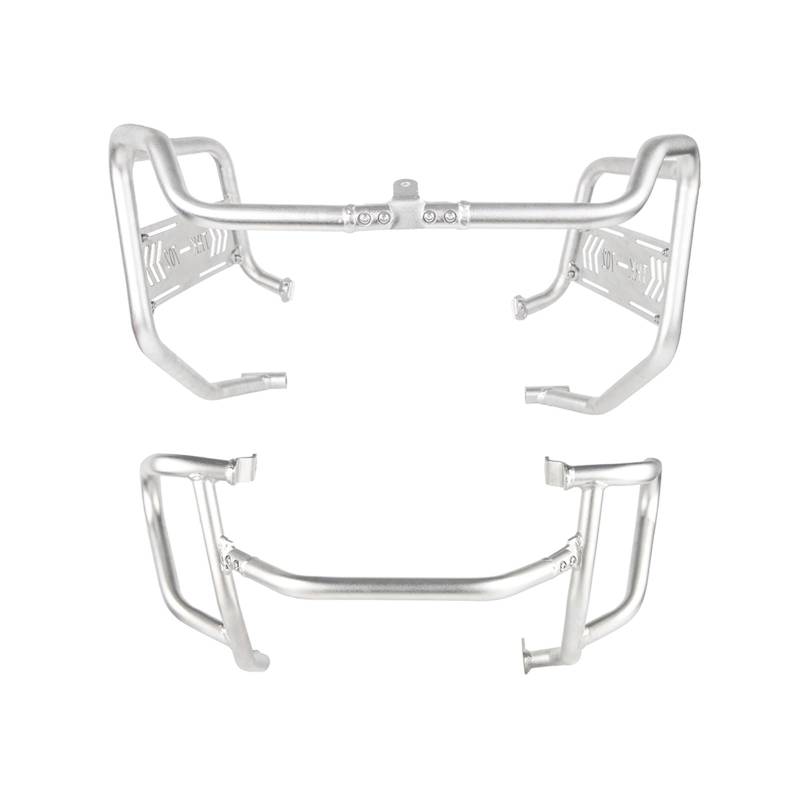 Motorrad Sturzbügel Für Benelli Für TRK702X 2023 Motorrad Motor Crash Bars Stoßstangen Schutz Oberen Unteren Tank Schutz Crash Bar Motorschutz(Silver ONE Set) von Mtuqvma