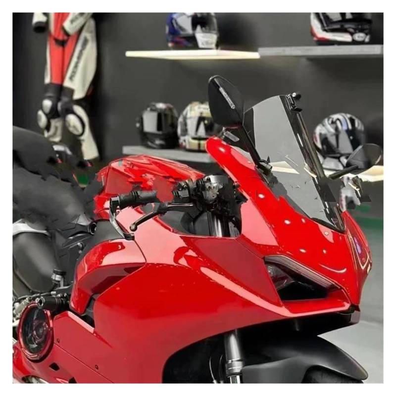 Motorrad Windschutzscheibe Windabweiser Für Ducati Für Panigale V4 RS V4R V4S 2018 2019 Für V2 955 2020 2021 2022 Grau Motorrad Doppel Windschutzscheibe Windschutzscheibe Windabweiser Motorrad Vorders von Mtuqvma