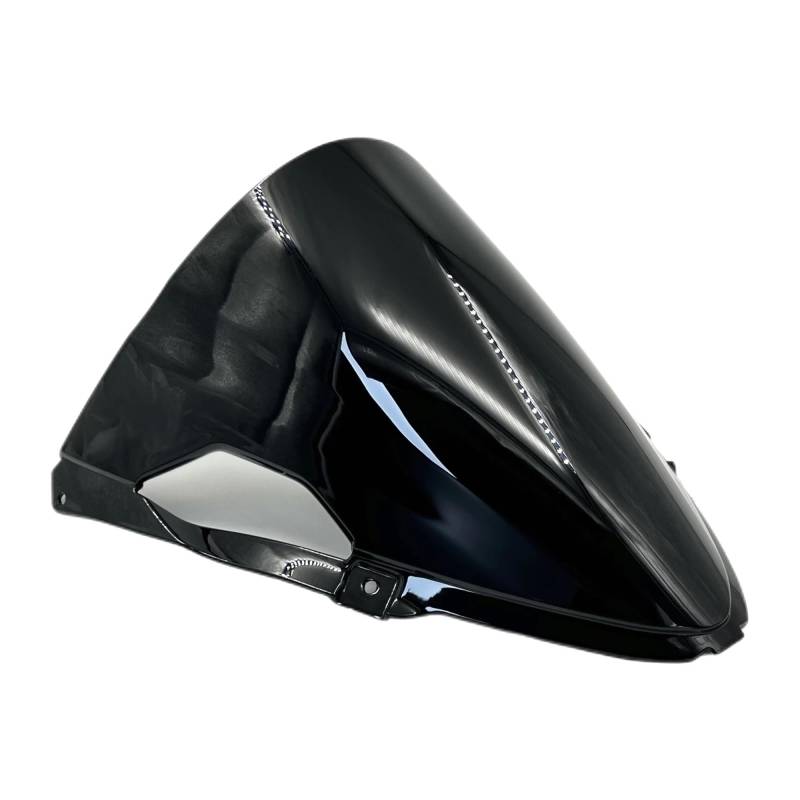 Motorrad Windschutzscheibe Windabweiser Für Kawasaki Für ZX6R Für ZX-6R 2024 Motorrad Double Bubble Windschutzscheibe Windschutz Motorrad Vorderseite Windschutzscheibe(Schwarz) von Mtuqvma