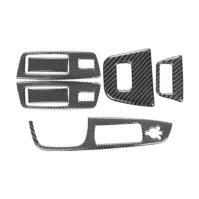 Schalttafelabdeckung Trims Für Q7 2008-2015 Carbon Fiber Auto Fenster Heben Taste Stamm Schalter Dekorative Aufkleber Panel Schutz Rahmen Trim Aufkleber(for RHD) von Mtuqvma