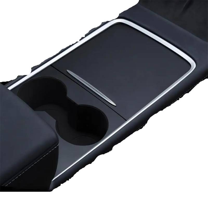 Schalttafelabdeckung Trims Für Tesla Für Model Y/3 2021-2023 Center Console Panel Aufkleber Holzmaserung Film Carbon Zentrale Steuerung Abdeckung Panel Schutz Rahmen Trim Aufkleber(Matte Black) von Mtuqvma