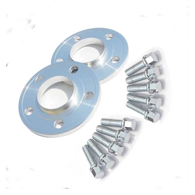 Spurverbreiterungen Für Benz |10 Stück 14x1,5 Kugelkopfschrauben 2 Stück 10 MM/15 MM/20 Mm 5x112 66,6 Spurverbreiterungen Auto Rad Distanzstück Adapter(20mm Silver) von Mtuqvma