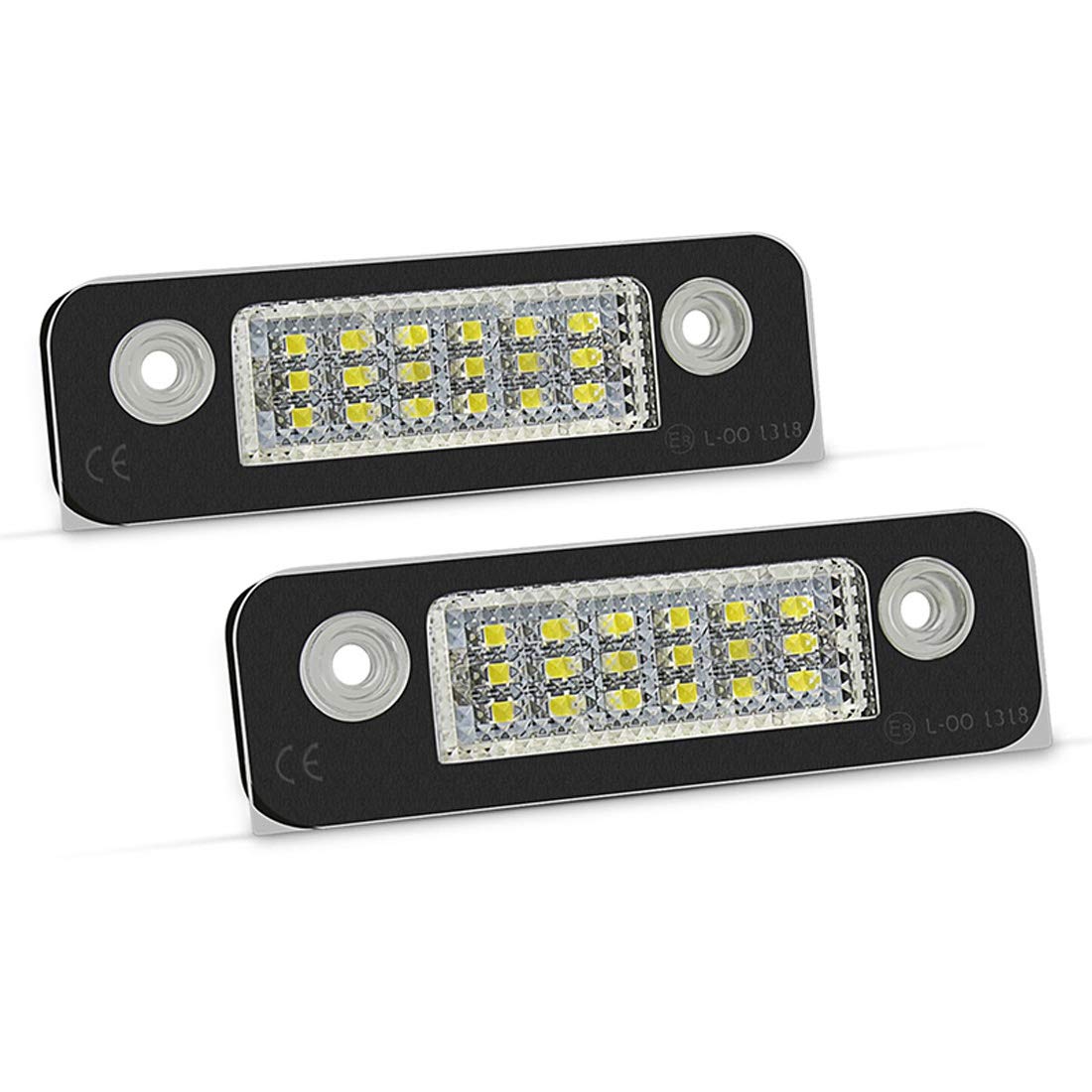 MuChangZi 2 Stücke 18 LED Auto Kennzeichenbeleuchtung 6000 Karat Weiß Kennzeichenbeleuchtung Licht Für F/ord Fusion für Mondeo / MK2 für Fiesta MK5 von MuChangZi