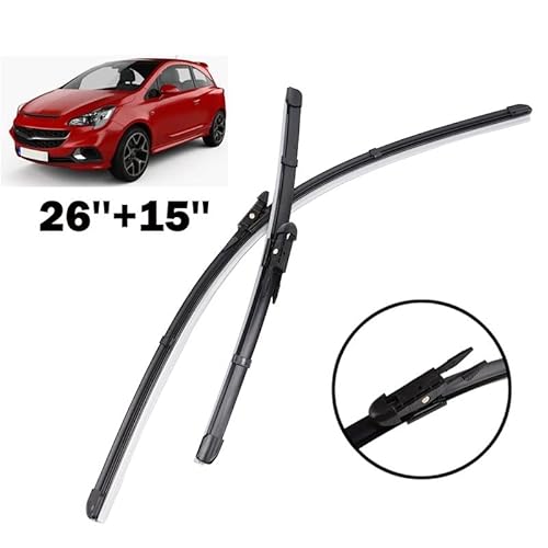 Scheibenwischer LHD Frontscheibenwischer for Opel Corsa E 2015-2018 Windschutzscheibe Windschutzscheibe Frontscheibe 26"+15" von Muarted