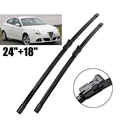 Scheibenwischer LHD Frontwischerblätter for Alfa Romeo Giulietta 940 2010-2017 Windschutzscheibe Windschutzscheibe Frontscheibe 24 '' + 18 '' von Muarted