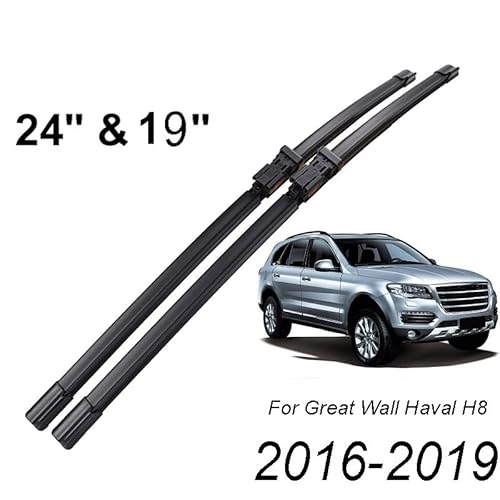 Scheibenwischer RHD & LHD Frontwischerblätter for Great Wall Haval H8 2016-2019 Windschutzscheibe Windschutzscheibe Frontscheibe 24 "+ 19"(Left Hand Drive) von Muarted