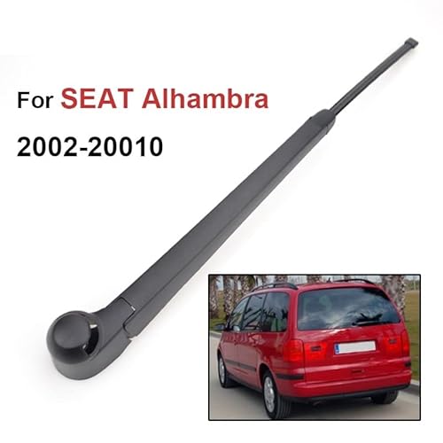 Scheibenwischer hinten Wischerblatt & Arm Set Kit for Seat Alhambra MK1 2002–2010 Windschutzscheibe Windschutzscheibe Heckklappe Fenster von Muarted