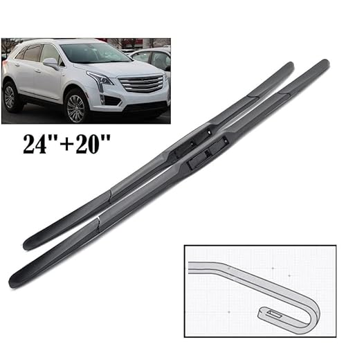 Scheibenwischer vorne Hybrid Wischerblätter for Cadillac XT5 2016 2017 2018 2019 2020 Windschutzscheibe Windschutzscheibe Frontscheibe 24 "+ 20" von Muarted