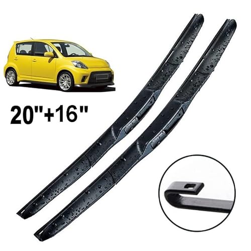 Scheibenwischer vorne Wischerblätter for Daihatsu Sirion MK2 2005-2012 Windschutzscheibe Windschutzscheibe Frontscheibe 20 "+ 16" von Muarted