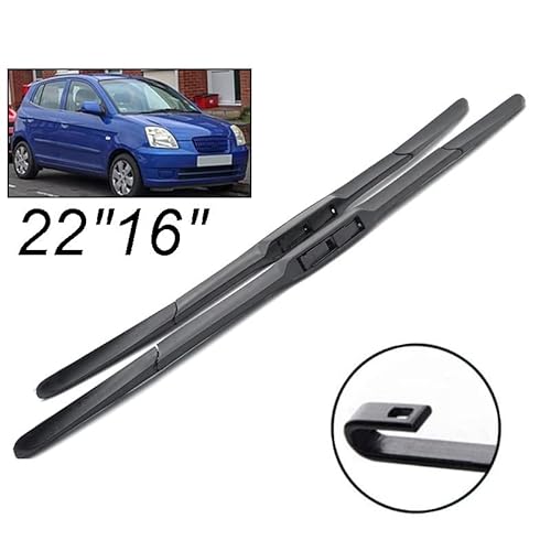 Scheibenwischer vorne Wischerblätter for Kia Picanto SA 2004-2011 Windschutzscheibe Windschutzscheibe Frontscheibe 22 "+ 16" von Muarted