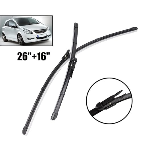 Scheibenwischer vorne Wischerblätter for Vauxhall Opel Corsa D 2006 - 2014 Windschutzscheibe Windschutzscheibe Frontscheibe 26 "+ 16" von Muarted