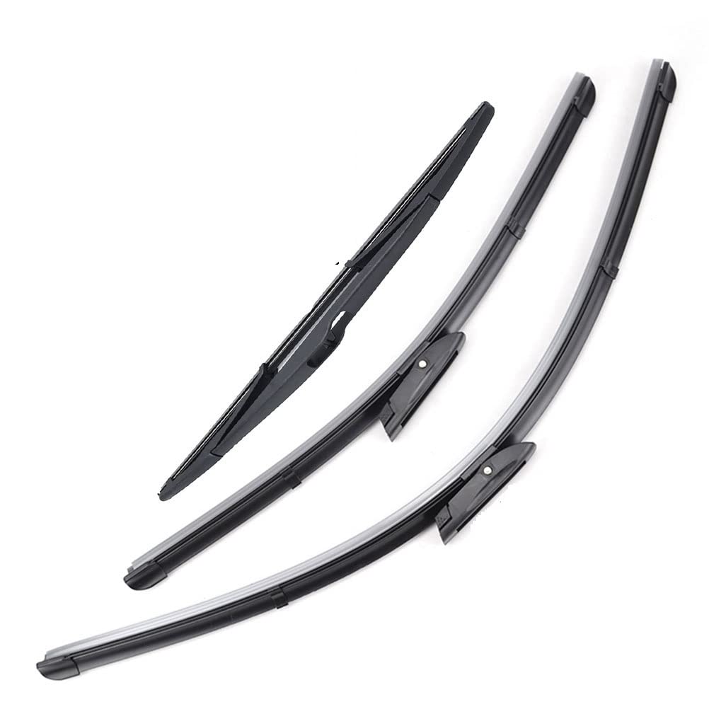 Scheibenwischer vorne und hinten Wischerblätter Set for Renault Clio MK 3 Schrägheck 2005–2012 Windschutzscheibe Windschutzscheibe Fenster 24 "+ 16 "+ 14" von Muarted