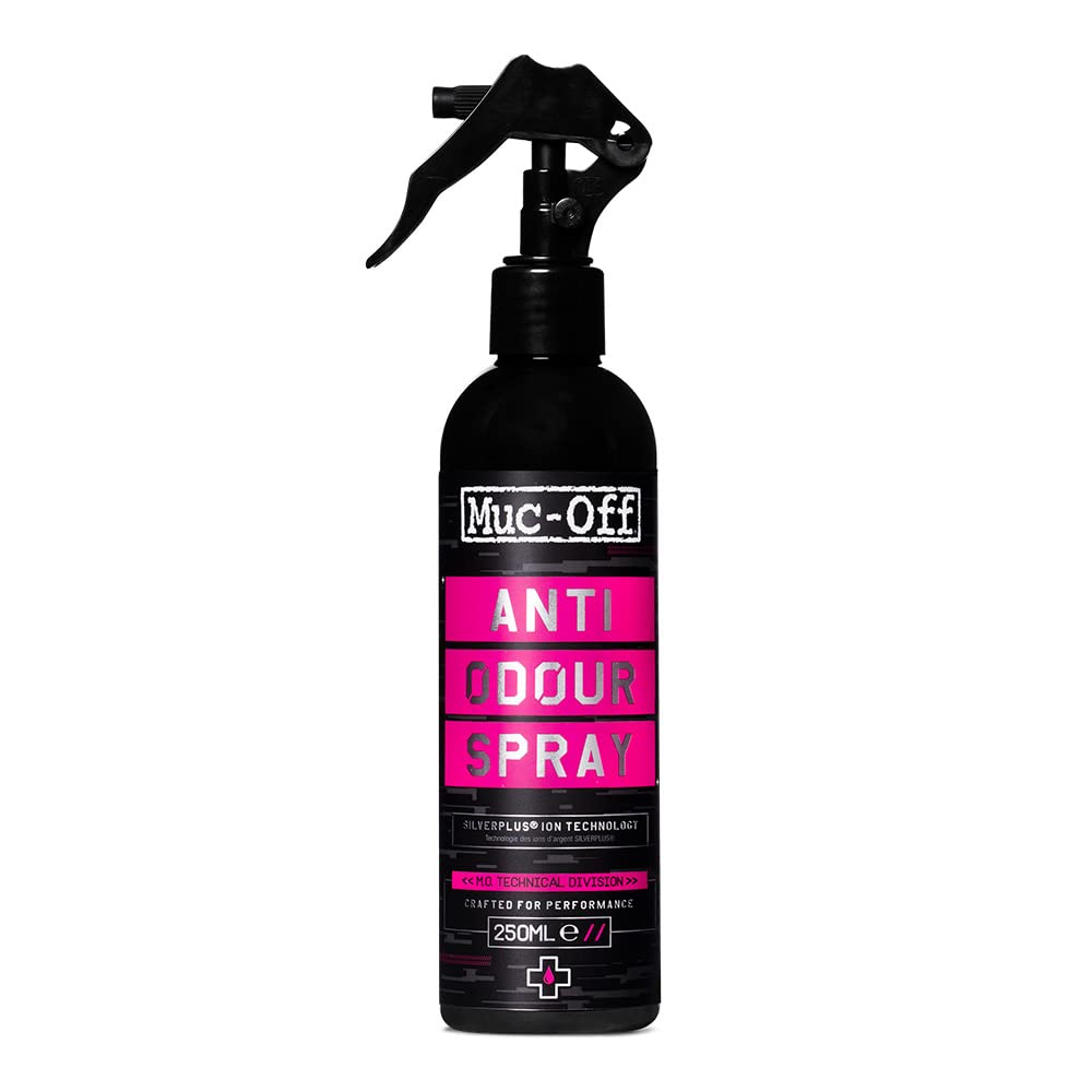 Muc-Off Anti-Geruchs-Spray, 250 Milliliter – Effektiver Geruchsentferner für Stoffe und Textilien – Ideal zum Auffrischen von Sportbekleidung und Ausrüstung von Muc-Off