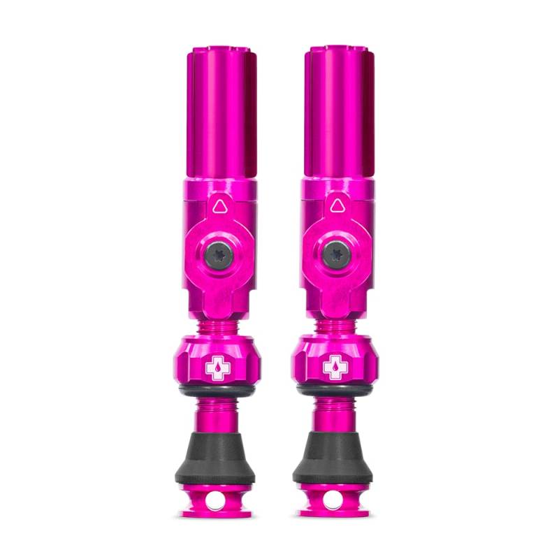 Muc-Off Big Bore Hybrid Tubeless Valves, Pink 30mm - Precision Engineered Dust Caps for Bikes with Revolutionary Airflow Technology - Schrader Valve Caps for Tubeless MTB/Road/Gravel Bikes von Muc-Off