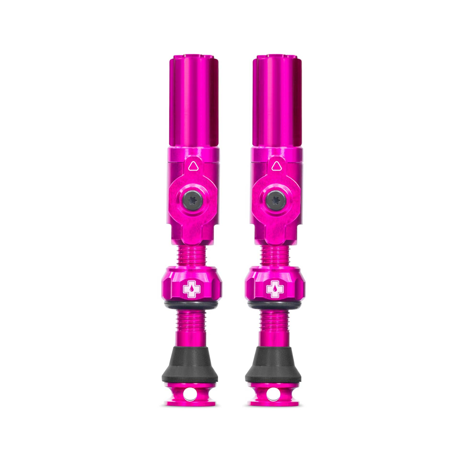 Muc-Off Big Bore Hybrid Tubeless Valves, Pink 35mm - Precision Engineered Dust Caps for Bikes with Revolutionary Airflow Technology - Schrader Valve Caps for Tubeless MTB/Road/Gravel Bikes von Muc-Off