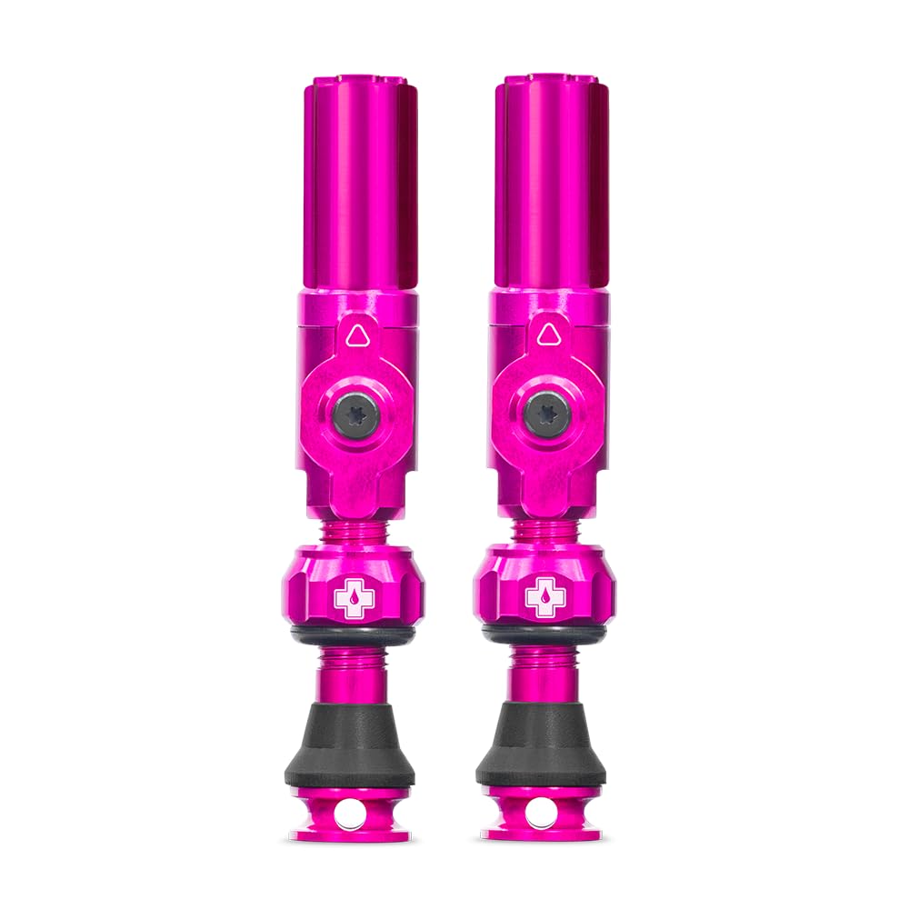 Muc-Off Big Bore Hybrid Tubeless Valves, Pink 35mm - Precision Engineered Dust Caps for Bikes with Revolutionary Airflow Technology - Schrader Valve Caps for Tubeless MTB/Road/Gravel Bikes von Muc-Off