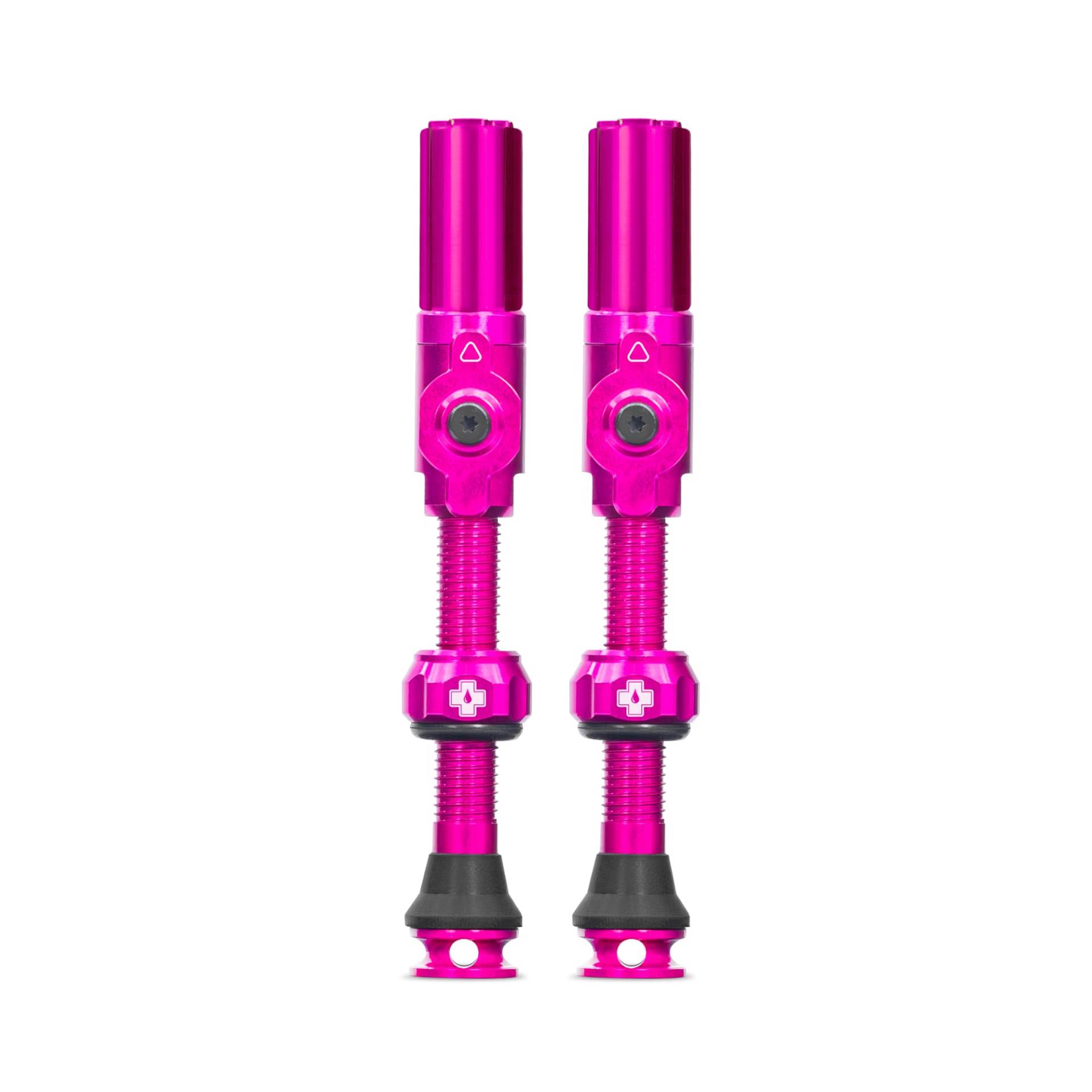 Muc-Off Big Bore Hybrid Tubeless Valves, Pink 45mm - Precision Engineered Dust Caps for Bikes with Revolutionary Airflow Technology - Schrader Valve Caps for Tubeless MTB/Road/Gravel Bikes von Muc-Off