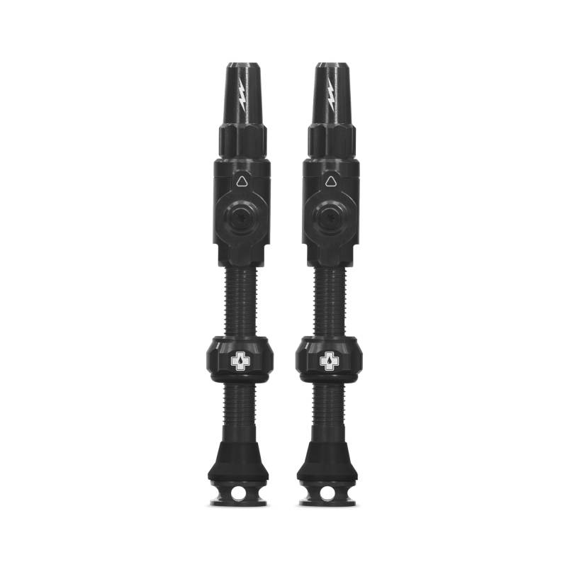 Muc-Off Big Bore Lite Tubeless Valves, Black 45mm - Precision Engineered Dust Caps for Bikes with Revolutionary Airflow Technology - Presta Valve Caps for Tubeless MTB/Road/Gravel Bikes von Muc-Off