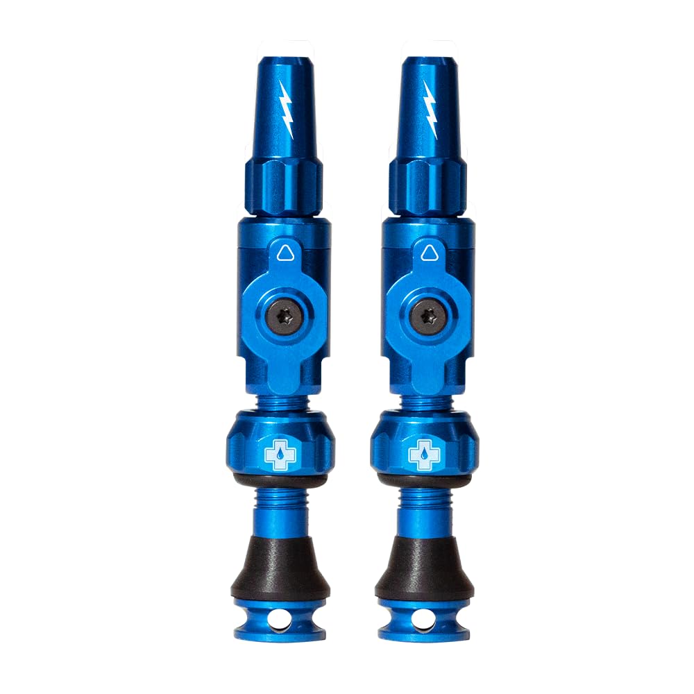 Muc-Off Big Bore Lite Tubeless Valves, Blue 30mm - Precision Engineered Dust Caps for Bikes with Revolutionary Airflow Technology - Presta Valve Caps for Tubeless MTB/Road/Gravel Bikes von Muc-Off