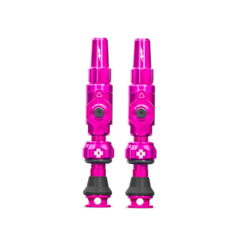 Muc-Off Big Bore Lite Tubeless Valves, Pink 30mm - Precision Engineered Dust Caps for Bikes with Revolutionary Airflow Technology - Presta Valve Caps for Tubeless MTB/Road/Gravel Bikes von Muc-Off