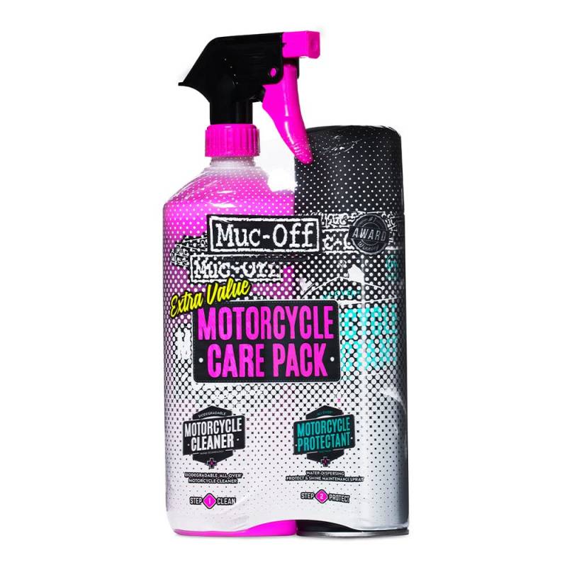 Muc-Off Motorrad Care Duo Kit – Motorrad Zubehör für Reinigung und Schutz Ihres Motorrades – Motorrad Pflegeset mit 1 l Motorrad Reiniger und 500 ml Motorrad Schutzspray von Muc-Off