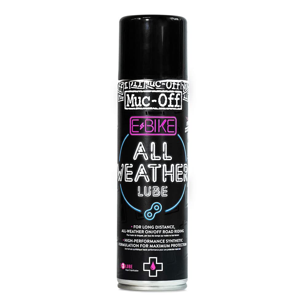 Muc Off E-Bike All-Weather Chain Lube Allwetter- Kettenöl, 250 ml - Premium E-Bike Kettenfett, Kettenspray Fahrrad - Formuliert Für Alle Wetterbedingungen von Muc-Off