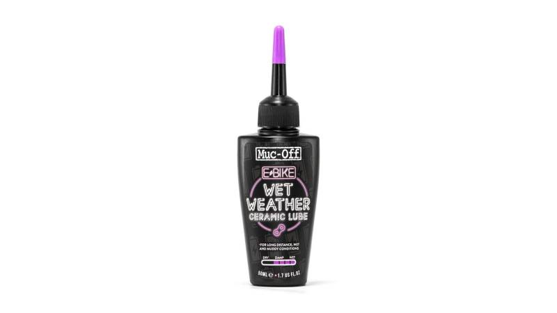 Muc Off E-Bike Wet Chain Lube Nass Kettenöl, 50 ml - Premium E-Bike Kettenfett, Kettenspray Fahrrad mit UV-Tracer-Farbstoff - Formuliert für Nasse Wetterbedingungen von Muc-Off