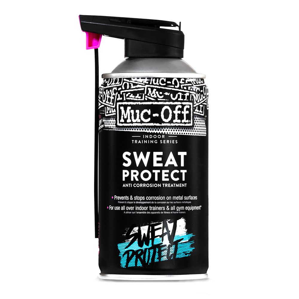 Muc-Off Indoor Training Schweißschutz, 300 ml - Korrosionsschutz Spray für Indoor-Fahrräder und Fitnessgeräte – Rostschutz für Trainingsgeräte von Muc-Off