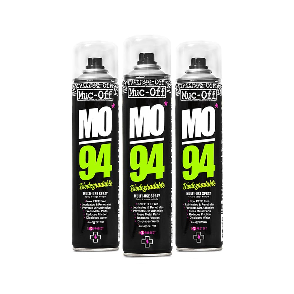 Muc Off MO-94 400 ml, 3 Pack - Mehrzweck Rostschutz und Schmierfett Spray - Sprühfett Verdrängt Wasser, Verhindert Rost, Löst Festsitzende Teile - Muc Off Bike Cleaner Fahrradreiniger von Muc-Off