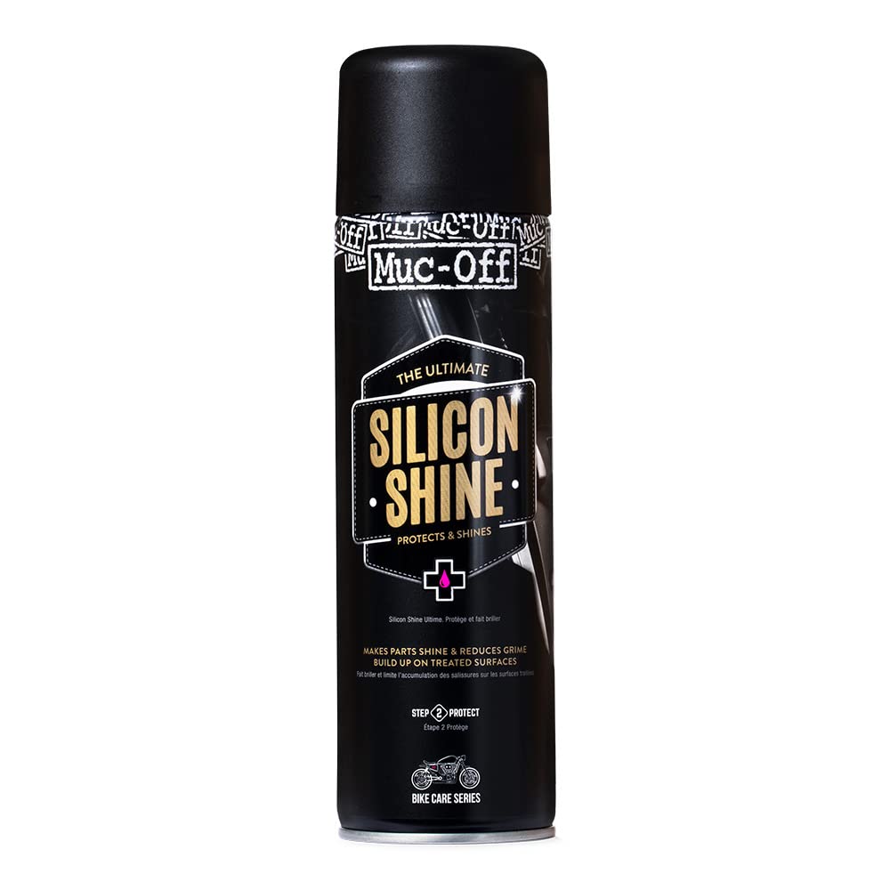 Muc Off Motorcycle Silicon Shine, 500 ml - Hochwertiges Motorrad Silikonspray für ein Glänzendes Finish - Schützt und Verhindert Schmutzanhaftung von Muc-Off