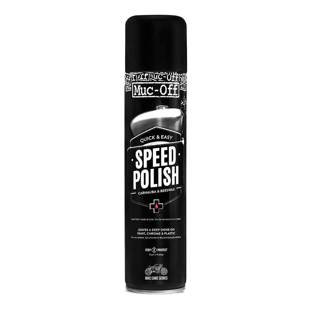 Muc Off Motorcycle Speed Polish Schnellpolitur, 400 ml - Politur und Hartwachs in Einem - Enthält Carnauba-Wachs und Bienenwachs Für Langanhaltenden, Strahlenden Glanz von Muc-Off