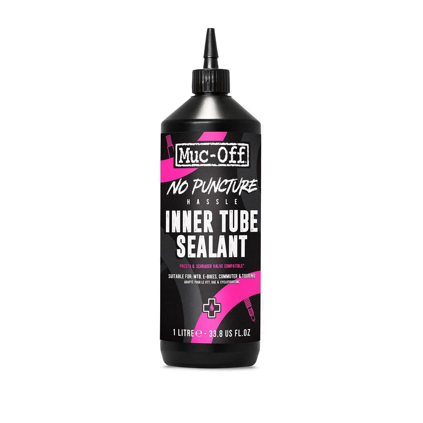 Muc-Off No Puncture Hassle Inner Tube Sealant Reifendichtmittel, 1 l - Hochwertiges Fahrradreifendichtmittel für die Reparatur von Innenschläuchen mit Löchern von bis zu 4 mm von Muc-Off