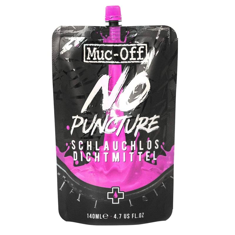 Muc Off No Puncture Hassle Tubeless Sealant Reifendichtmittel, 140 ml - Hochwertiges Reifendichtmittel für Schlauchlose Fahrradreifen mit UV-Tracer-Farbstoff, Dichtet Risse und Löcher Bis Zu 6 mm ab von Muc-Off