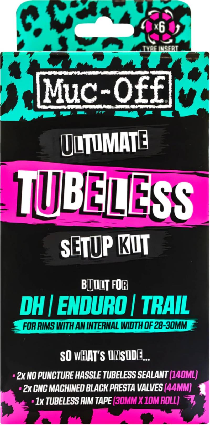 Muc-Off Ultimate Tubeless Kit Setup-Kit Für Tubeless-Ready Fahrräder, DH/Enduro - Enthält Felgenband, Fahrrad Flickzeug, Tubeless Ventile und Reifendichtmittel von Muc-Off