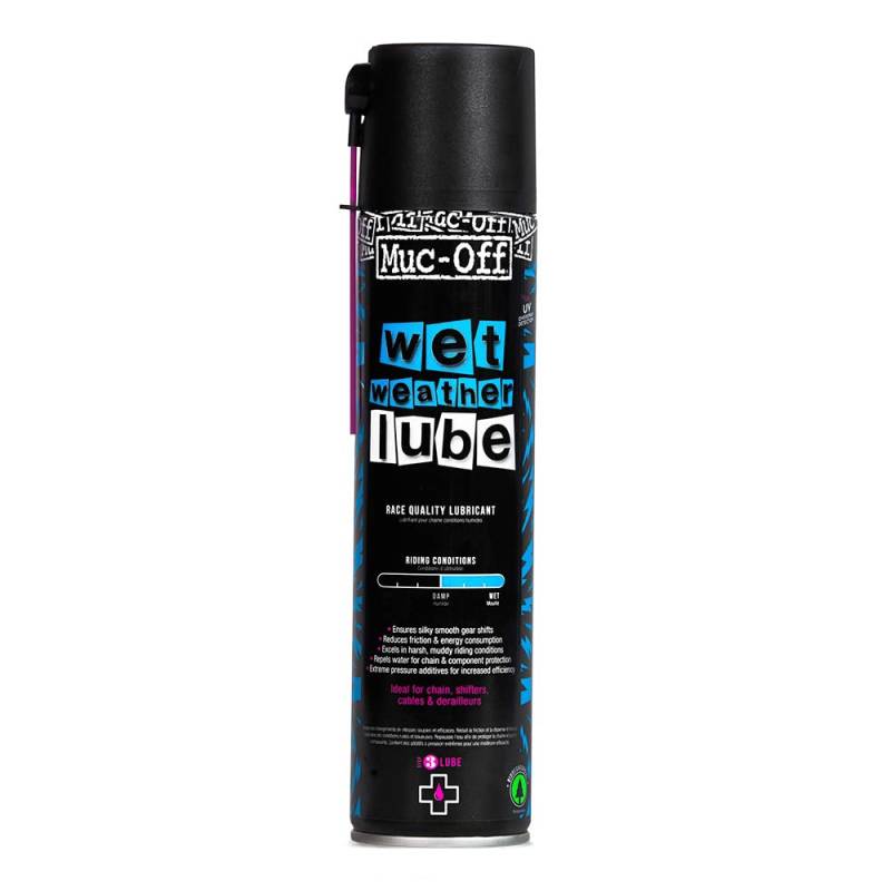 Muc-Off Wet Weather Lube Kettenöl Fahrrad für Nasses Wetter 400 ml - Biologisch Abbaubares Fahrrad Schmierfett Kettenfett, Kettenspray Fahrrad, Hohe Wirksamkeit Über Lange Strecken - Für Jedes Wetter von Muc-Off