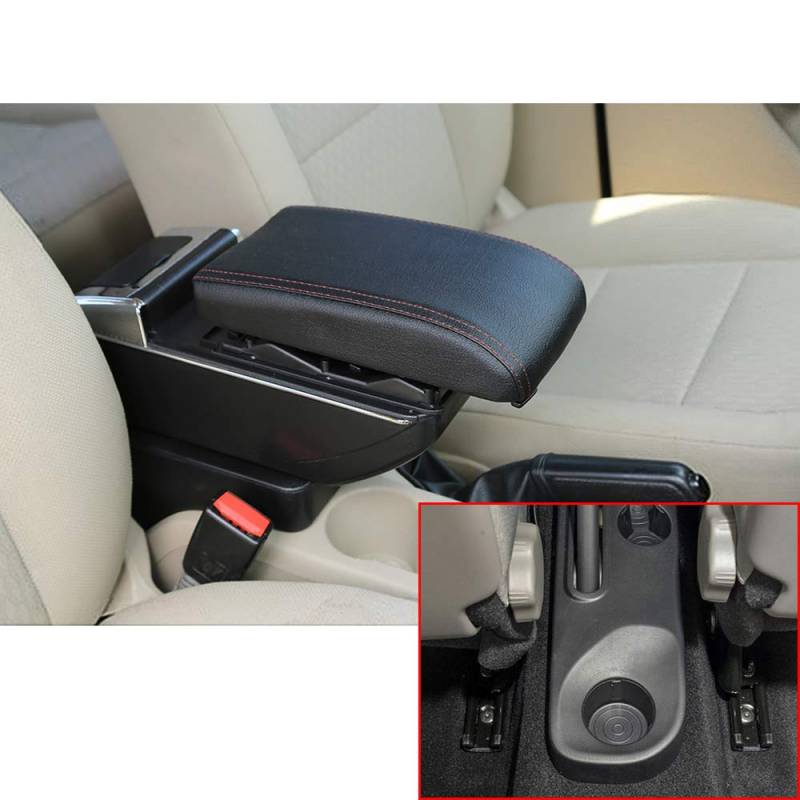 Muchkey Auto Mittelarmlehne Armlehne mit Schiebeplatte Für Kaptur Captur QM3 2014-2018 Konsole Mittelkonsole Luxus ohne USB Schwarz von Muchkey