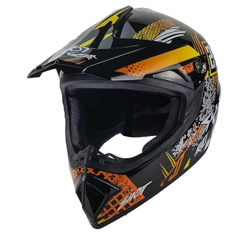 Kinder Crosshelm Hot-Shot AHP – Motorradhelm für Kinder, ABS-Schale, robuster Kinderhelm für Downhill, Quad und Motocross, Orange, Größe L, 57 – 58 cm von Mud Defeater Motor