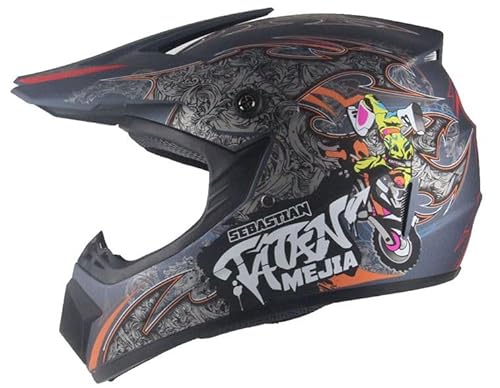 Kinder Crosshelm Mejia – Motorradhelm für Kinder, ABS-Schale, robuster Kinderhelm für Downhill, Quad und Motocross, Mattgrau, Größe M, 55 – 56 cm von Mud Defeater Motor