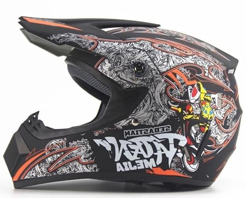 Kinder Crosshelm Mejia – Motorradhelm für Kinder, ABS-Schale, robuster Kinderhelm für Downhill, Quad und Motocross, Schwarz, Größe S, 53 – 54 cm von Mud Defeater Motor