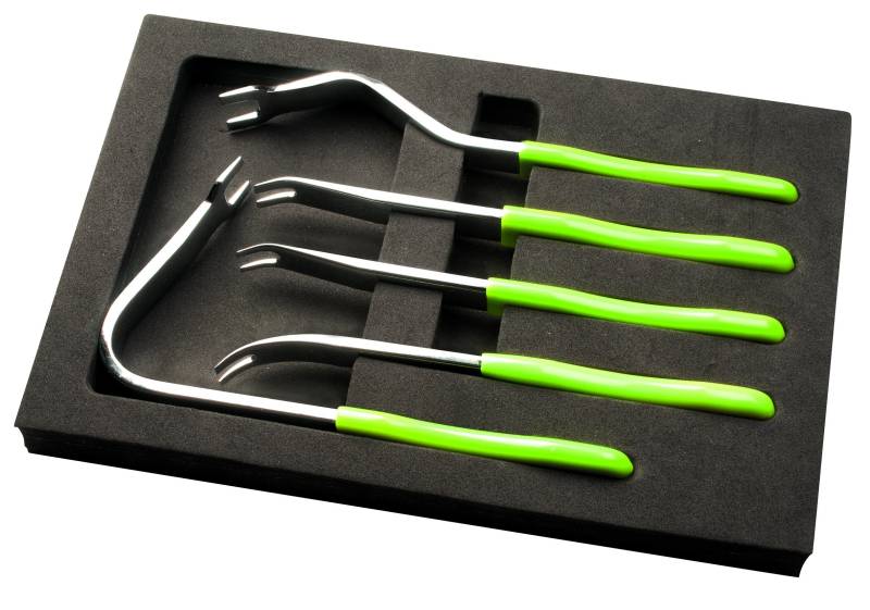 Mueller Clip Lifter Set 5-teilig, Ideal für Kunststoff-Clips, Verschiedene Formen und Größen, Best Design auf dem Markt, Grün von Mueller