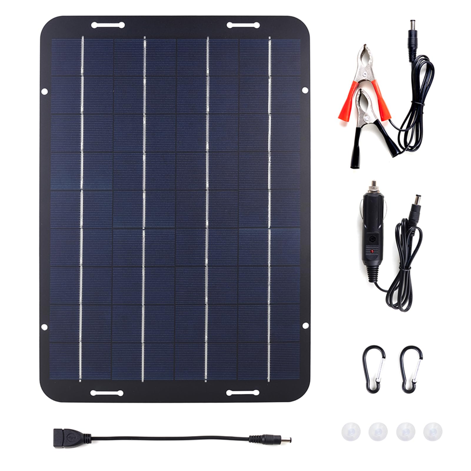 Mulcort 10 W 18 V Solar-Batterieladegerät, Solarmodul Erhaltungsladung, Solar Panel Kit, Tragbares wasserdichtes Solarpanel-Ladeset für Wohnmobil, Wohnmobil, Traktor, Boot von Mulcort