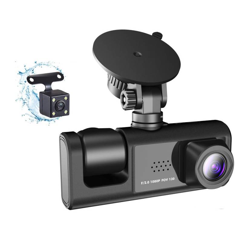 Mulcort 3 Kameras Dashcam Mehrsprachiger klarer Auto-Rückspiegel Auto-Videoaufnahme-Camcorder Weitwinkel-Autokamera-Recorder WIFI-Verbindung Auto-Sicherheits-Fahrrekorder von Mulcort