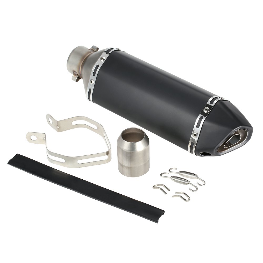 Mulcort 38-51mm Akrapovic Auspuff, Auspuff Schalldämpfer, Mit Abnehmbaren DB Killer, Kohlefaser Kleiner Sechskant Schräg Schwanz Refit Auspuff Schalldämpfer für Sport Motorräder, ATV und Scooter von Mulcort