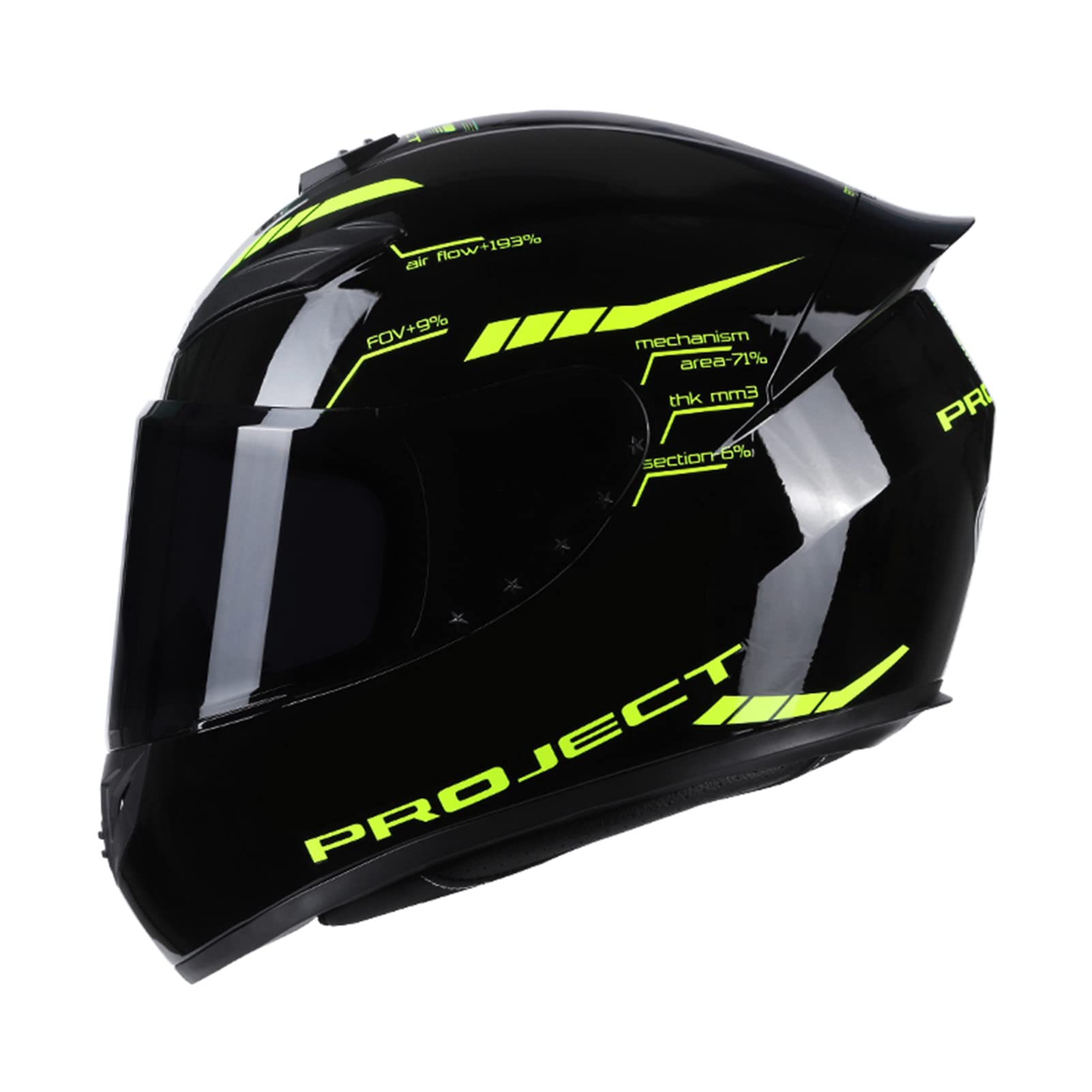 Mulcort Motorradhelm Full Face Rapid Street Helm Unisex Erwachsene Cool Rider Equipment Four Seasons New Street Touring Motorradhelm Style D Größe L, Black and green, XL von Mulcort