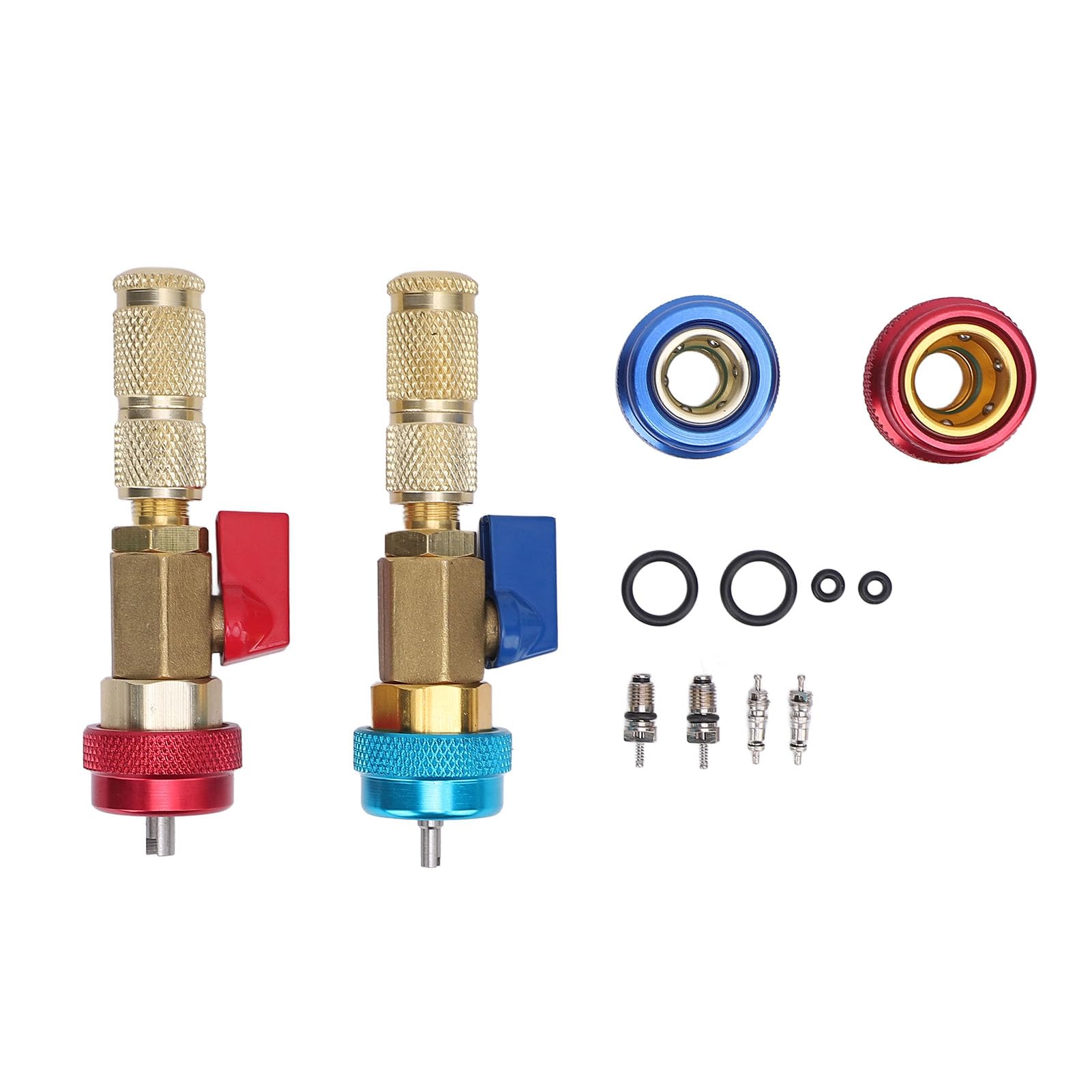 Mulcort R134A-Ventilkern-Schnellentferner, Installationssatz, Edelstahl, Messing, Hoch-Niederdruck-AC-Ventilkern-Entfernungswerkzeug für Auto-Klimaanlage von Mulcort